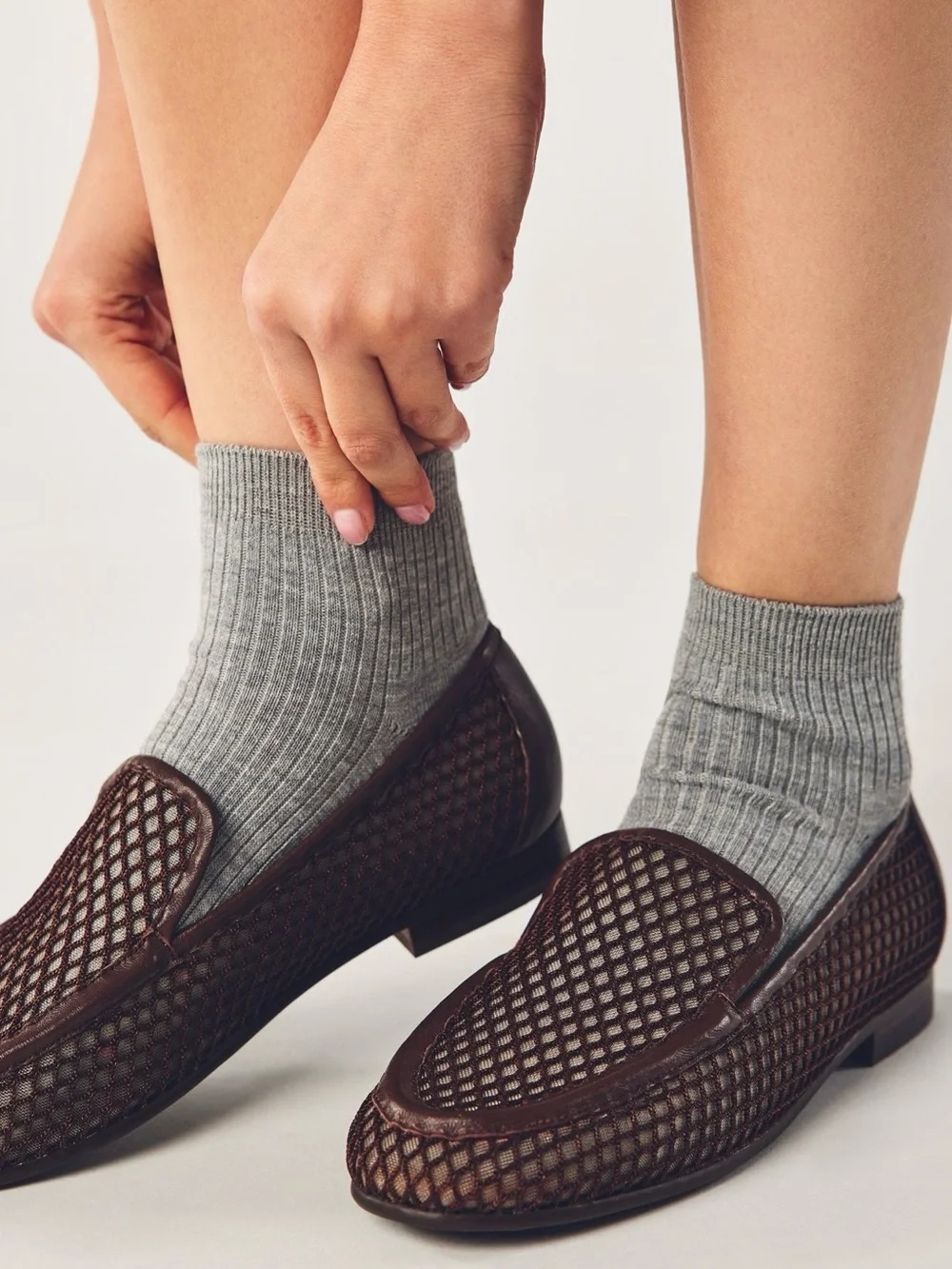 Anthropologie Bibilou Brown Mesh Slip-On Women's Loafers
